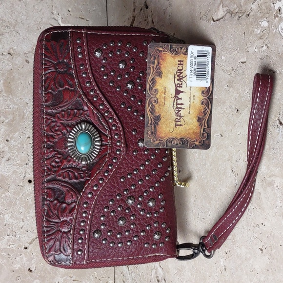 Trinity Ranch by Montana West Embellished Faux Leather Wristlet/Wallet - Picture 1 of 13